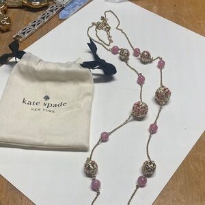 Kate Spade Pink and Gold Beaded Necklace